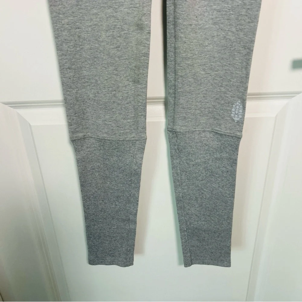 Free People Movement Gray High Waisted Full Length Cotton Blend Leggings Sz S